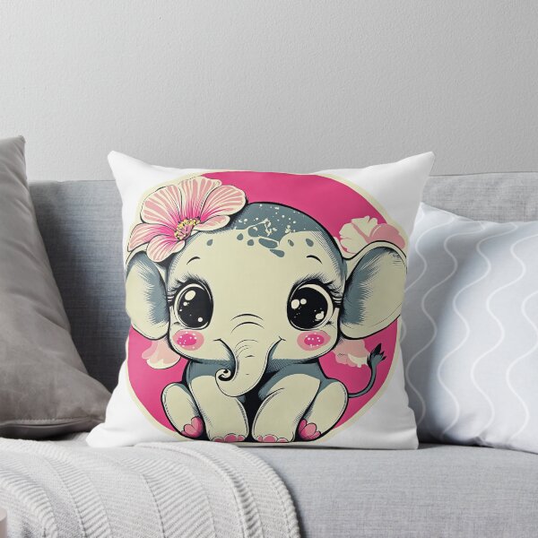 Artikelvorschau, Niedliches Elefantenbaby mit Blumen im Cartoon-Stil. entworfen und verkauft von MirraStore.