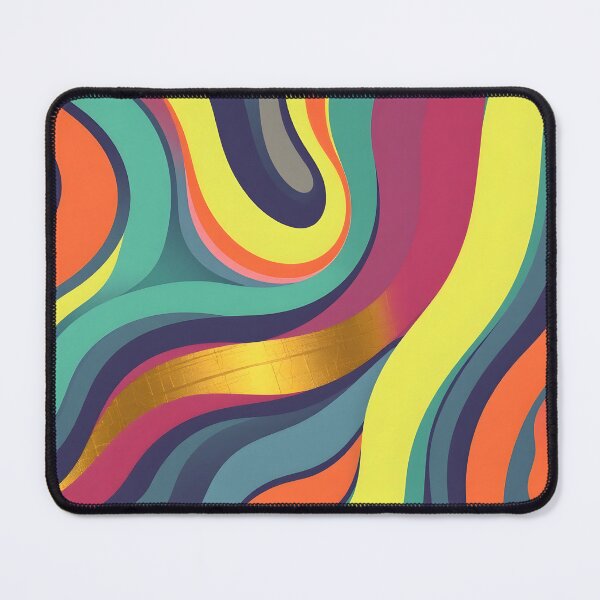 Item preview, Vibrant Abstract Waves with Gold Accent designed and sold by NelDean.
