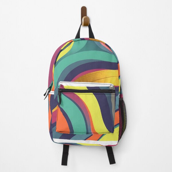 Item preview, Vibrant Abstract Waves with Gold Accent designed and sold by NelDean.