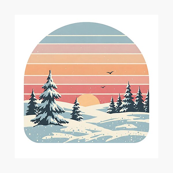 Item preview, Snowy Sunset designed and sold by Tw1nsAIArt.