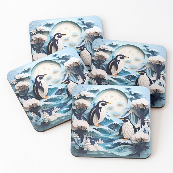 Item preview, Penguin Pals: A Papercut Pair designed and sold by tiltshiftearth.