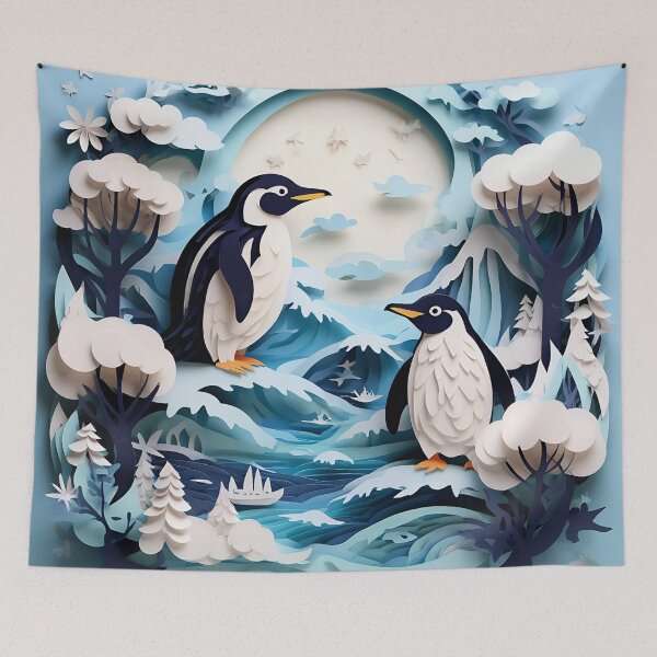 Item preview, Penguin Pals: A Papercut Pair designed and sold by tiltshiftearth.