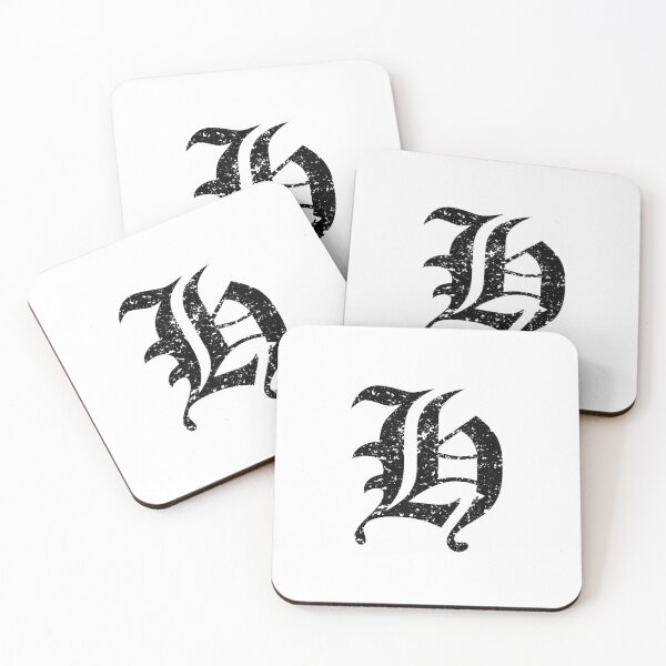 Item preview, Capital Letter H - Eroded / Distressed Gothic Blackletter Script / Old English Font (Black) designed and sold by STUDIO-72.