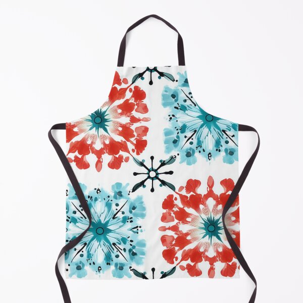 Item preview, Red and Blue Watercolor Flower Splotches designed and sold by patchworkpersona.