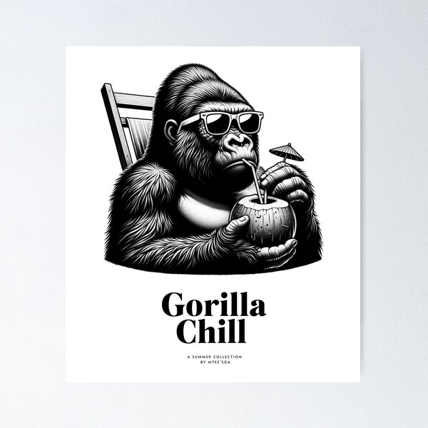 Item preview, Gorilla Chill | Cool, critters in chairs designed and sold by MTeesGA.