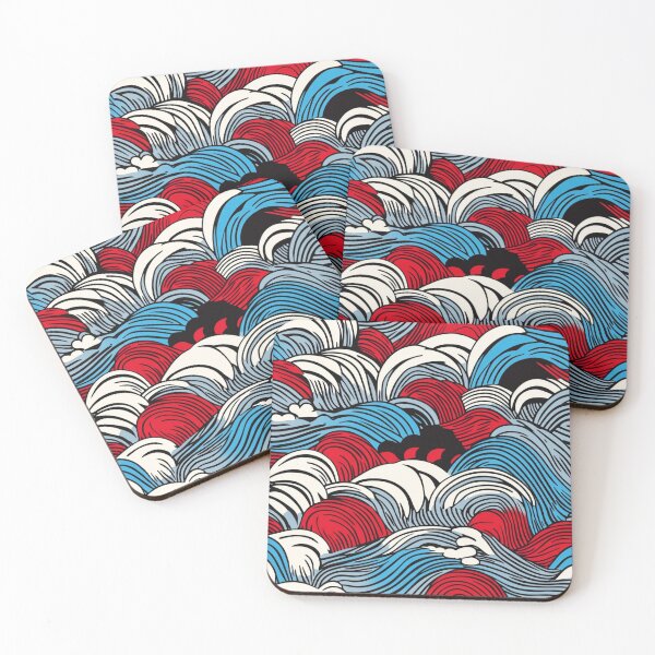 Item preview, Ocean waves pattern Hiroshi Nagai umi no nami designed and sold by Nightarcade.