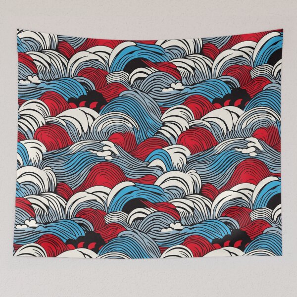 Item preview, Ocean waves pattern Hiroshi Nagai umi no nami designed and sold by Nightarcade.