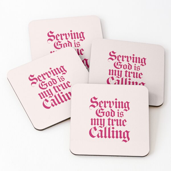 Item preview, Serving God Is My True Calling Pink Bible Verse Christian Faith Art designed and sold by  KnitLuv.