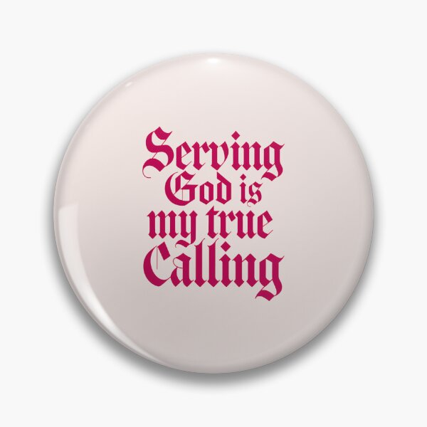Item preview, Serving God Is My True Calling Pink Bible Verse Christian Faith Art designed and sold by  KnitLuv.