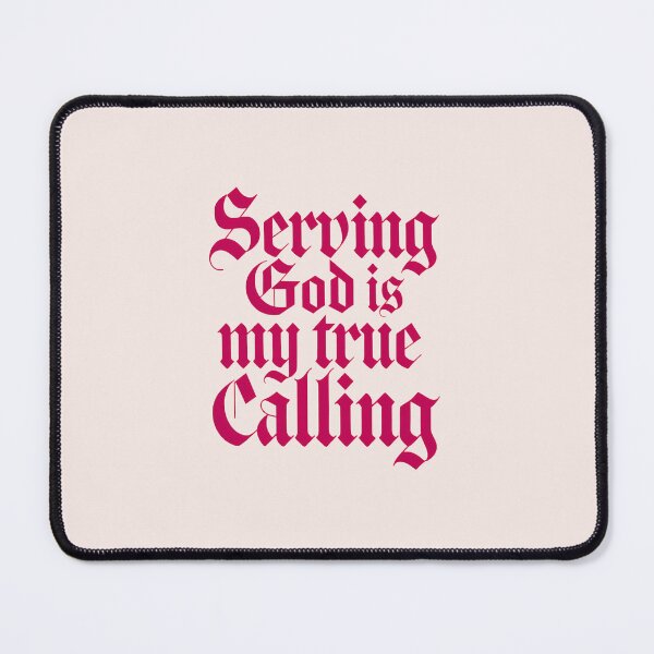 Item preview, Serving God Is My True Calling Pink Bible Verse Christian Faith Art designed and sold by KnitLuv.