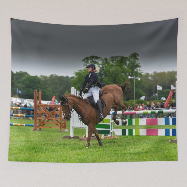 Item preview, Thrilling moment at an equestrian show jumping event designed and sold by David Patterson.