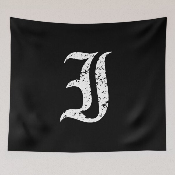 Item preview, Capital Letter I - Eroded / Distressed Gothic Blackletter Script / Old English Font (White) designed and sold by STUDIO-72.