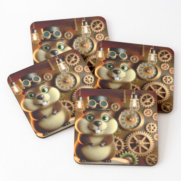 Item preview, Steampunk Groundhog with Gears & Goggles designed and sold by Sillytoe.