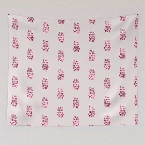 Item preview, Live for His Glory Every Day Pink Bible Verse Christian Faith Art designed and sold by  KnitLuv.