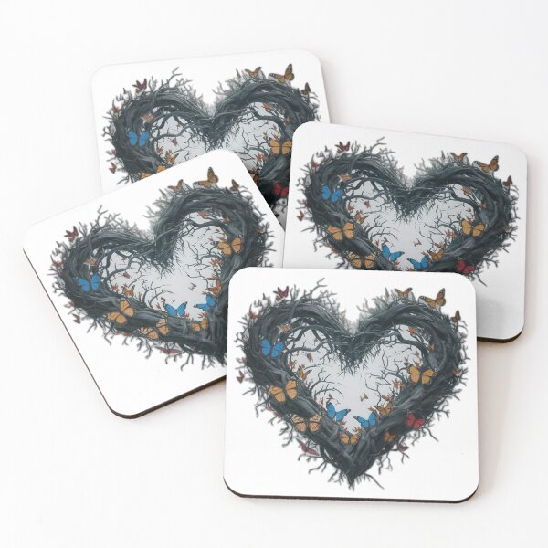 Item preview, Valentines Day gothic thorny heart with butterflies,valentine heart,valentine art,valentine design designed and sold by Expressions-Sel.