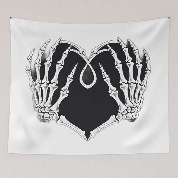 Item preview, Valentines Day gothic black heart with skeleton hands,valentine heart,valentine art,valentine design designed and sold by Expressions-Sel.