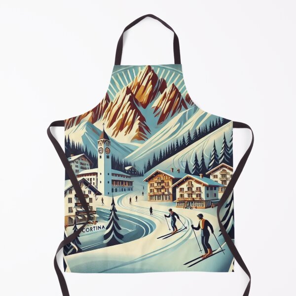 Item preview, Cortina d’Ampezzo Art Deco Travel Poster – Vintage Italian Alps Ski Resort designed and sold by ilconte87.