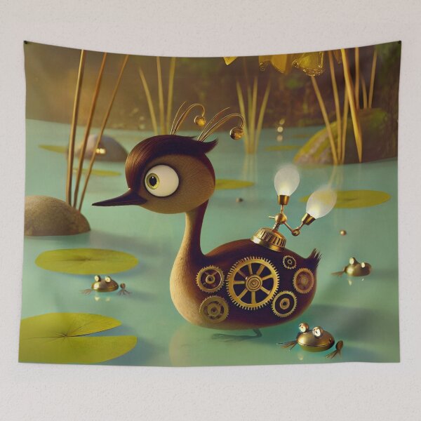 Item preview, Steampunk Horned Grebe Fantasy designed and sold by Sillytoe.