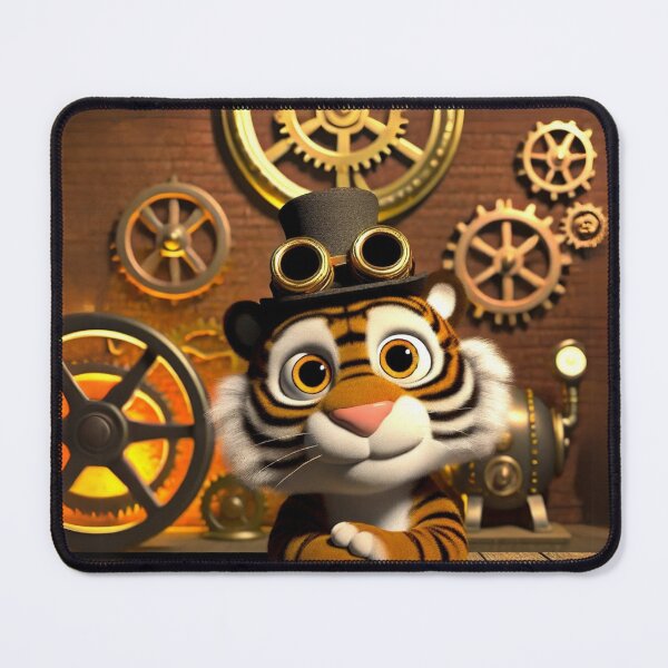 Item preview, Steampunk Indochinese Tiger with Clockwork Charm designed and sold by Sillytoe.