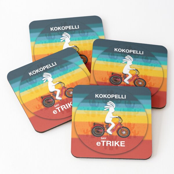 Item preview, Kokopelli on his eTrike on Full Background  designed and sold by Wayne Young Arts.
