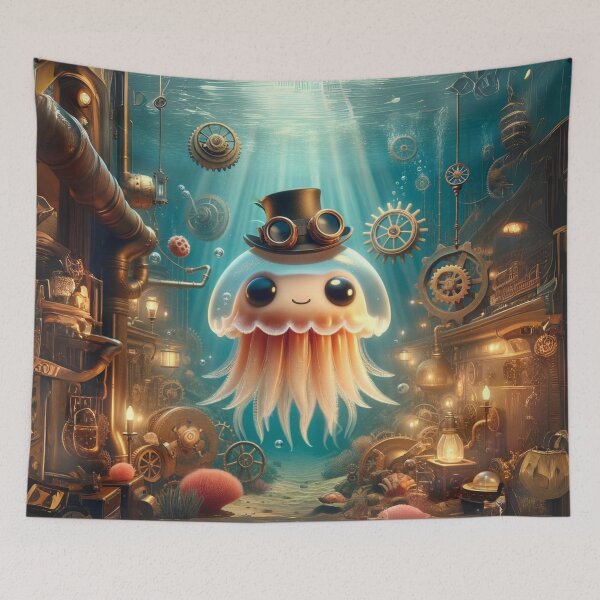Item preview, Steampunk Irukandji Jellyfish in Underwater Wonderland designed and sold by Sillytoe.