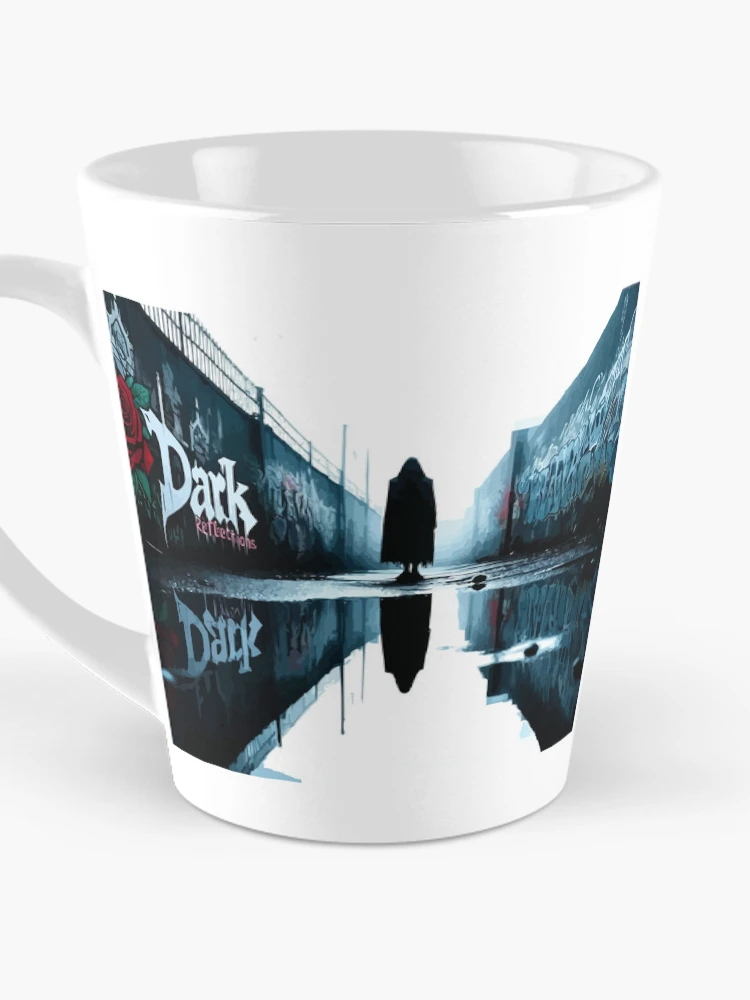 Aperçu 3 sur 4. Mug à café avec l'œuvre Reflets sombres créée et vendue par Coloradodrawings.