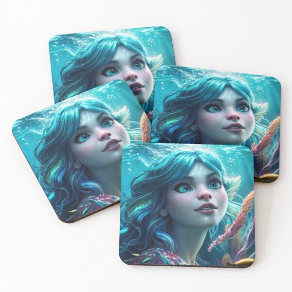 Item preview, Ethereal Mermaid Swimming Through Abstract Waters designed and sold by highplacidity.