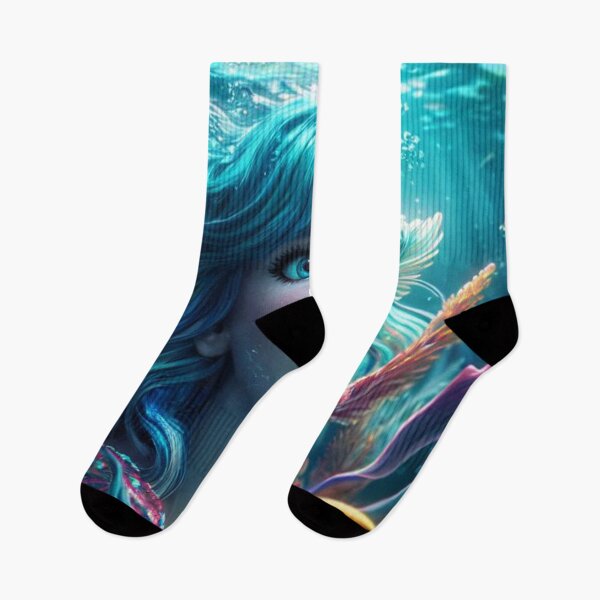 Item preview, Ethereal Mermaid Swimming Through Abstract Waters designed and sold by highplacidity.