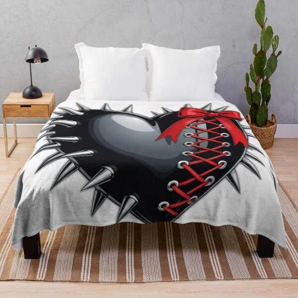Item preview, Valentines Day gothic black heart with spikes and red ribbon corset,valentine heart,valentine art,valentine design designed and sold by Expressions-Sel.