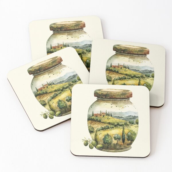 Item preview, Olive Jar with an Italian landscape in it designed and sold by EmeraldeaArt.