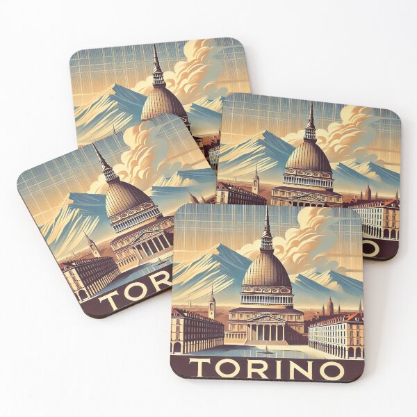 Item preview, Turin Art Deco Travel Poster – Vintage Italy Illustration designed and sold by ilconte87.