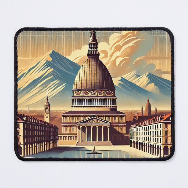 Item preview, Turin Art Deco Travel Poster – Vintage Italy Illustration designed and sold by ilconte87.