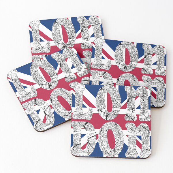 Item preview, London City Map Typography – Urban Art on Union Jack Flag designed and sold by Michael van der Hoorn.