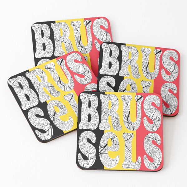 Item preview, Brussels City Map Typography - Belgium Flag Urban Design designed and sold by Michael van der Hoorn.