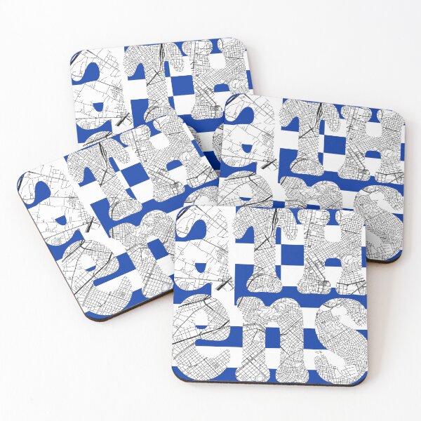 Item preview, Athens City Map Typography - Greece Flag Urban Design designed and sold by Michael van der Hoorn.