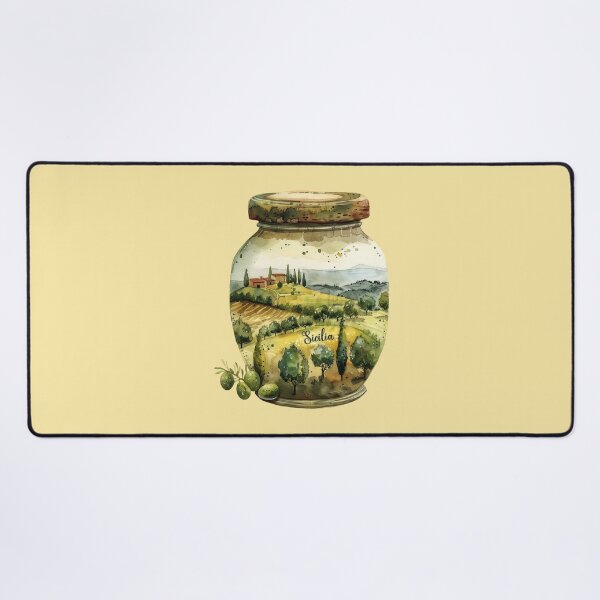 Item preview, Tarro de aceitunas de Sicilia con paisaje de acuarela en su interior designed and sold by EmeraldeaArt.