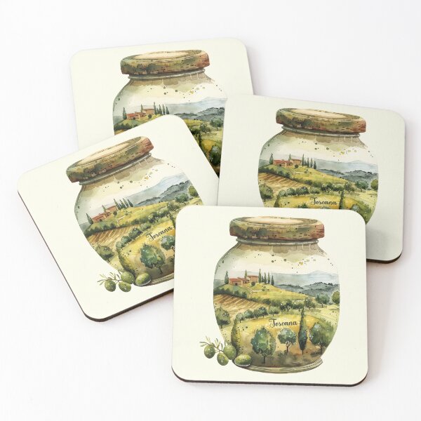 Item preview, Toscana closed into an Olive Jar watercolor art designed and sold by EmeraldeaArt.