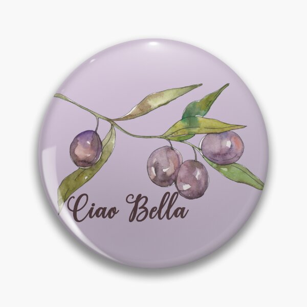 Item preview, Ciao Bella purple Olive branch watercolor designed and sold by EmeraldeaArt.