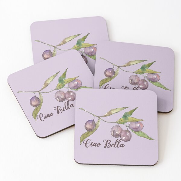 Item preview, Ciao Bella purple Olive branch watercolor designed and sold by EmeraldeaArt.
