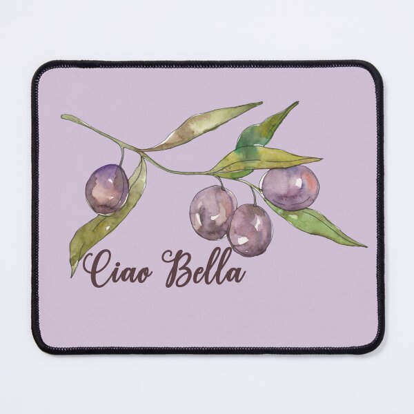 Item preview, Ciao Bella purple Olive branch watercolor designed and sold by EmeraldeaArt.