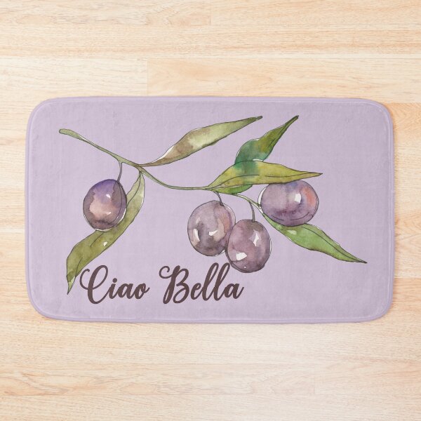 Item preview, Ciao Bella purple Olive branch watercolor designed and sold by EmeraldeaArt.