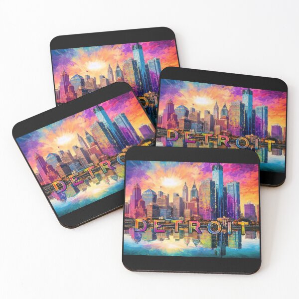 Item preview, Vibrant Detroit Skyline in Urban Graffiti Style designed and sold by Phat Dog Designs .
