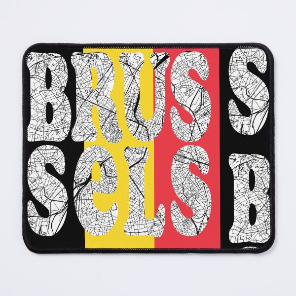Item preview, Brussels City Map Typography - Belgium Flag Urban Design designed and sold by Michael van der Hoorn.