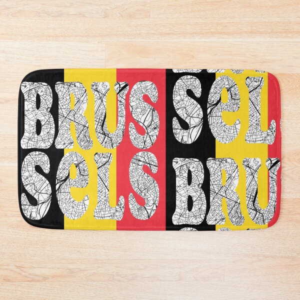 Item preview, Brussels City Map Typography - Belgium Flag Urban Design designed and sold by Michael van der Hoorn.