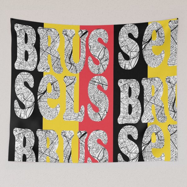 Item preview, Brussels City Map Typography - Belgium Flag Urban Design designed and sold by Michael van der Hoorn.