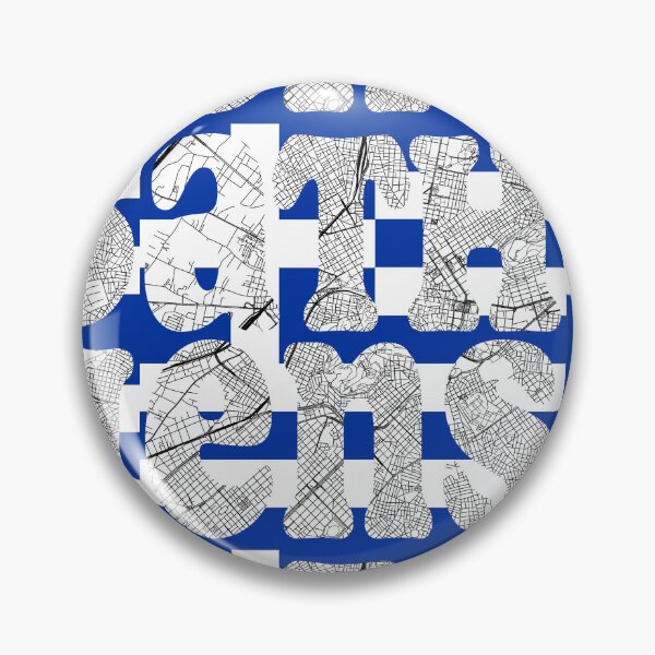 Item preview, Athens City Map Typography - Greece Flag Urban Design designed and sold by Michael van der Hoorn.