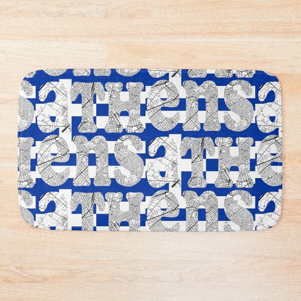 Item preview, Athens City Map Typography - Greece Flag Urban Design designed and sold by Michael van der Hoorn.