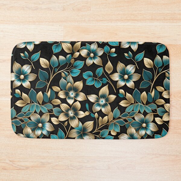 Item preview, Vintage-Inspired Seamless Repeat of Gold Outlined Flowers designed and sold by Juliette Ozkalfayan.