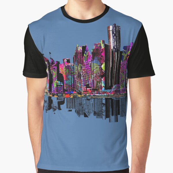 Artikel-Vorschau von Bunter Graffiti-Straßenkunstdruck „Detroit Skyline“, designt und verkauft von Phat Dog Designs .