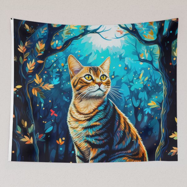 Item preview, Forest Cat Under Moonlight  designed and sold by MargaretWiktor.